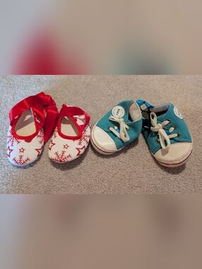 Baby Steps Teal Canvas Baby Sneaker with White Toe